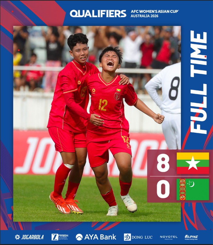 အာရှဖလားခြေစစ်ပွဲ အဖွင့်ပွဲမှာ မြန်မာအမျိုးသမီးအသင်း ဂိုးပြတ်အနိုင်ရ