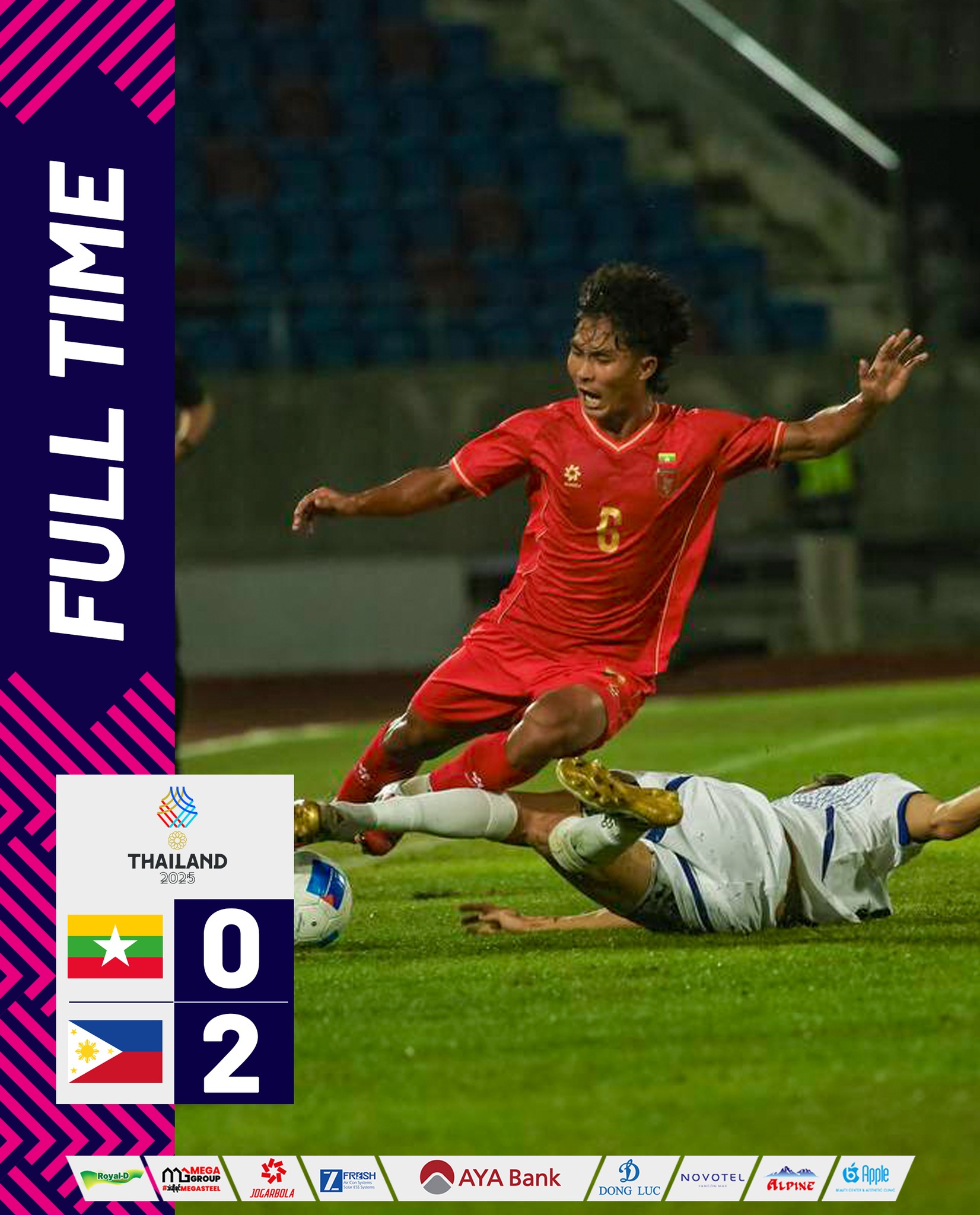 ဆီးဂိမ်းစ်အမျိုးသား ဘောလုံးပြိုင်ပွဲ အဖွင့်ပွဲမှာ မြန်မာအရေးနိမ့်