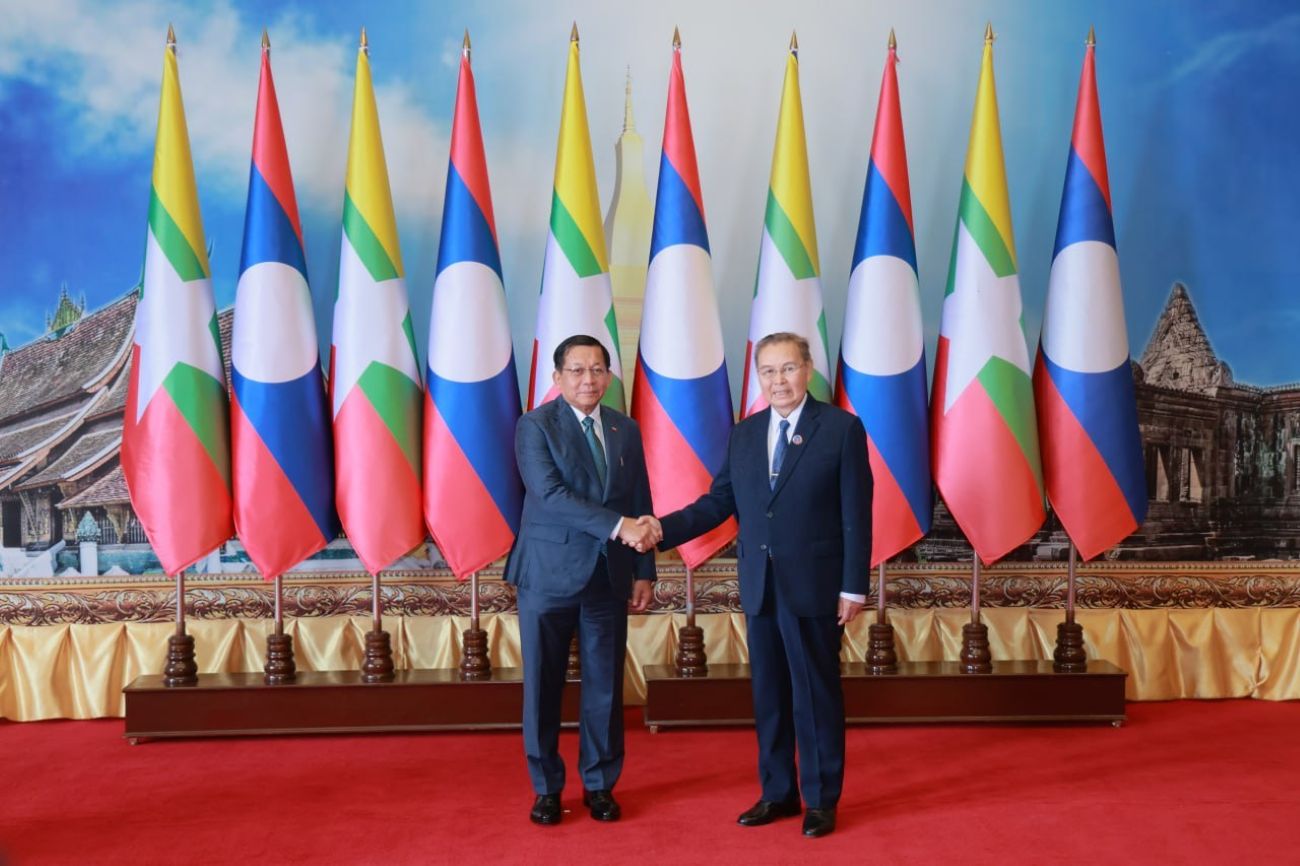သမ္မတဦးမင်းအောင်လှိုင်နှင့် လာအိုလွှတ်တော်ဥက္ကဋ္ဌ တွေ့ဆုံ