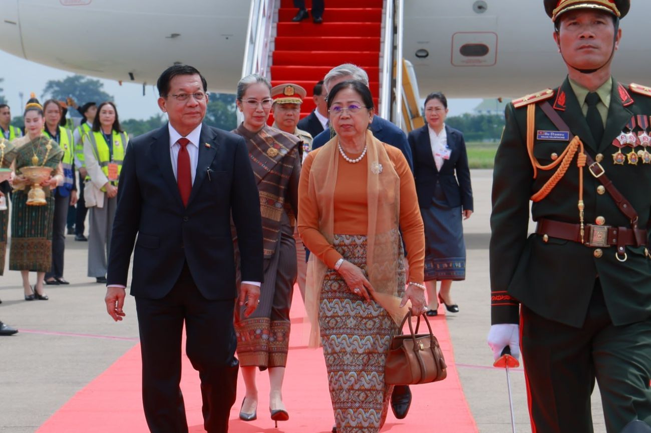 သမ္မတ ဦးမင်းအောင်လှိုင် လာအိုနိုင်ငံသို့ ရောက်ရှိ