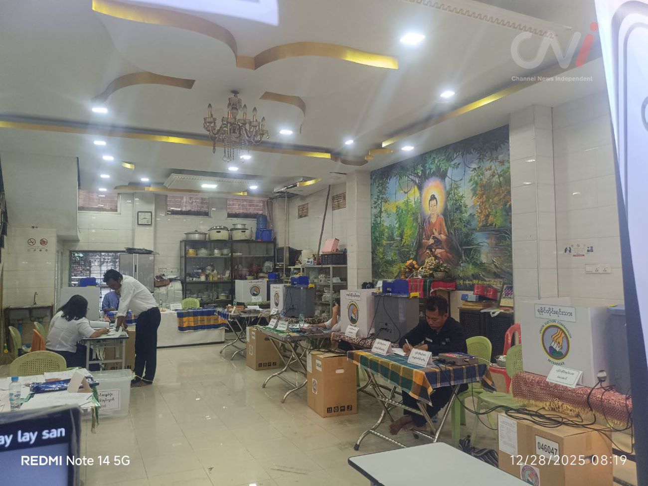 ကျောက်တံတားမြို့နယ်က မဲပေးမှု မြင်ကွင်း