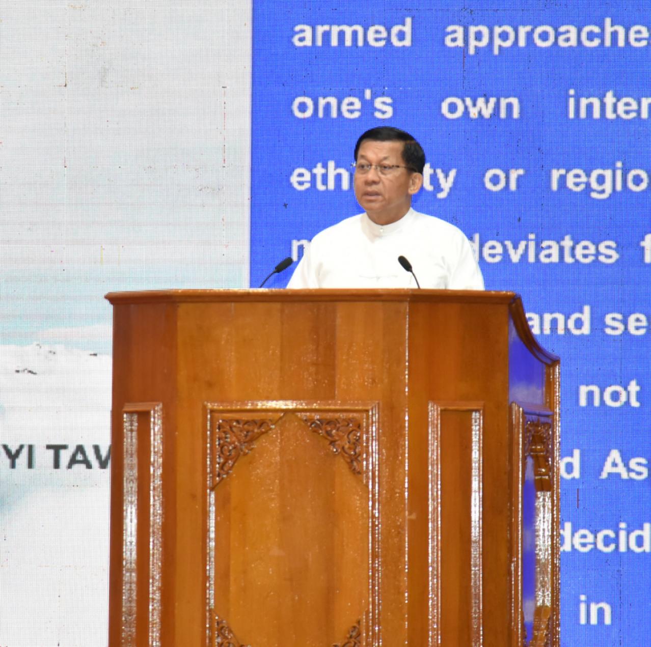 SAC chairman says democracy must be implemented in a Myanmar style manner